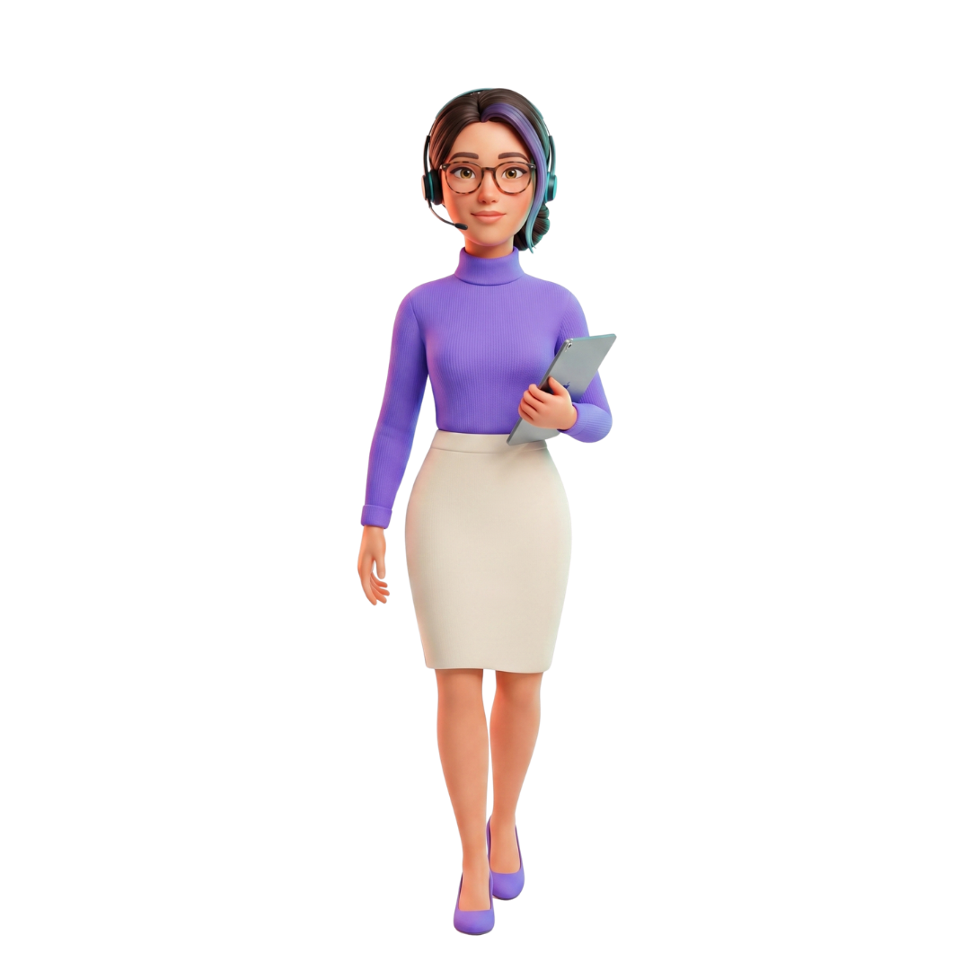 Gwen handling onboarding on a tablet